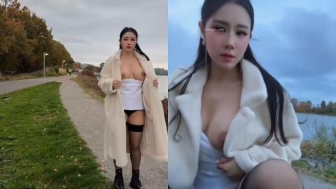 超美整活御姐_汐梦瑶_《最大胆_街边doi》，在人来人往的大街上大美女穿着过膝黑丝不断骑乘啪啪，期间