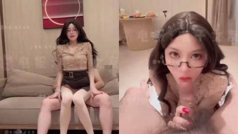 极品颜值露脸女神『桉X(lananlanan)』肉丝包臀裙淫语调情口交女上，淫荡至极