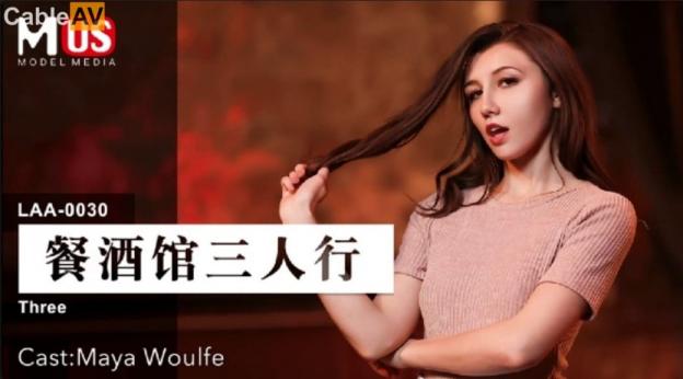 麻豆传媒 餐酒馆三人行